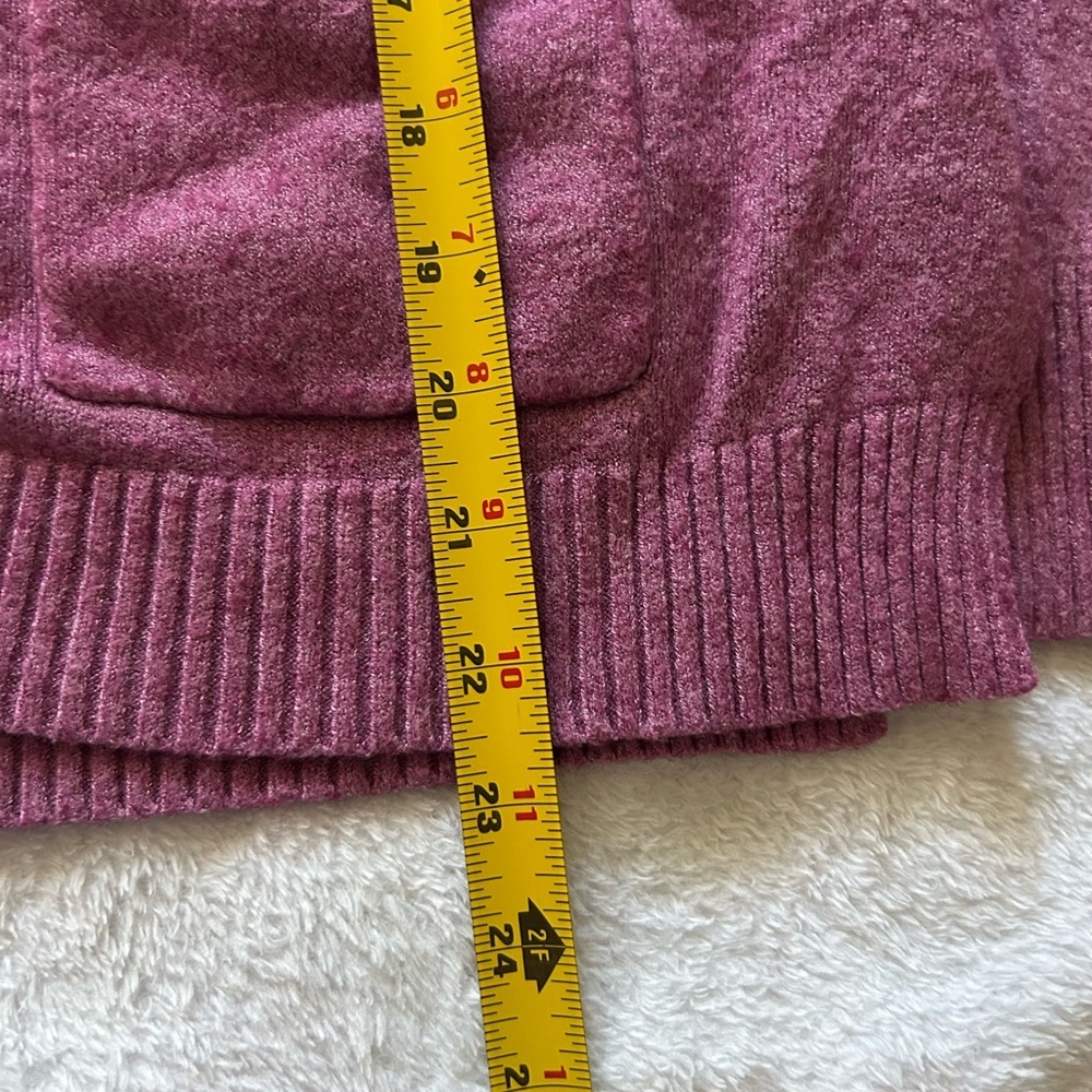 Belle‎ Femme Women’s Wool Cashmere Blend Mauve Cardigan Large Grandma Cozy - Picture 9 of 16